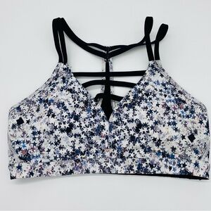 Victoria's Secret VSX Black Sports Bra with Multicolor Star Trim